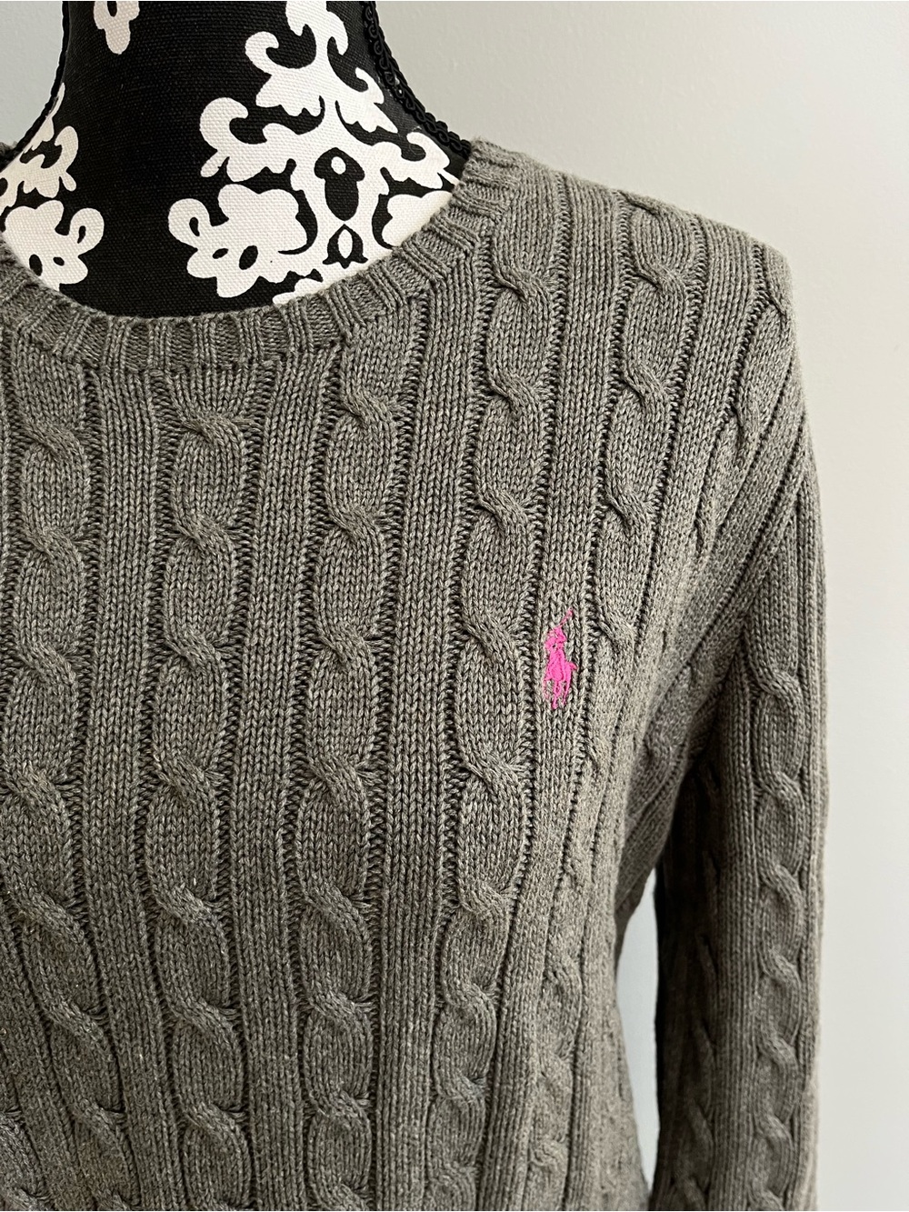 Ralph Lauren Women's Cable Knit Crewneck Sweater Size XL Academia Old Money - Picture 2 of 9